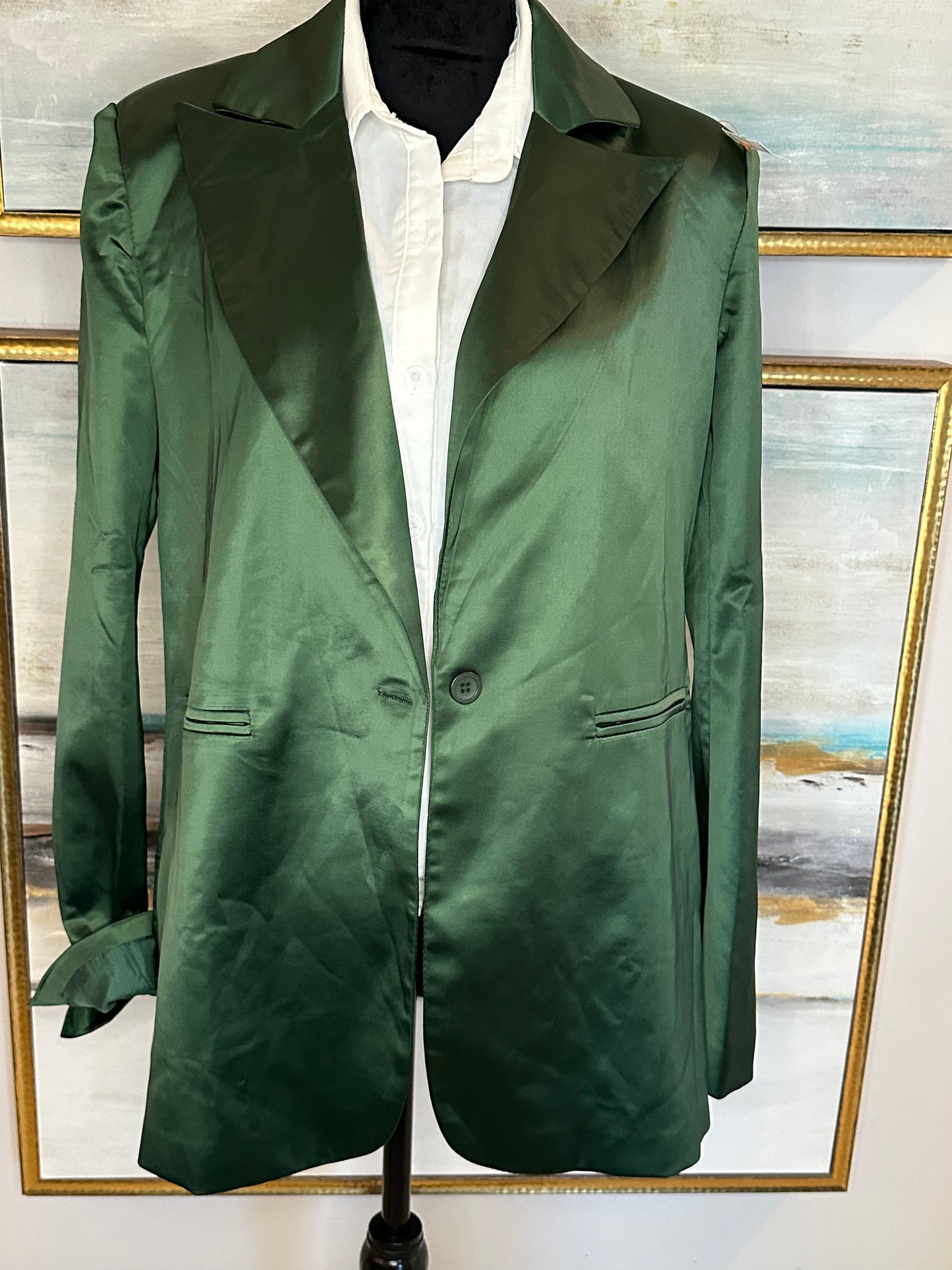 PrettyLittleThing Green (No Stretch) size 8 tall