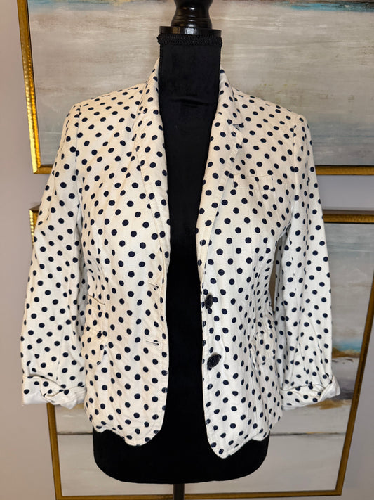 J Crew Kasper Polkadot  Size 4( No Stretch)
